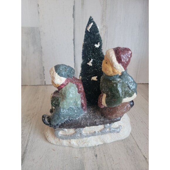 Teena rustic sledding tree kids glitter xmas snow - Picture 1 of 7